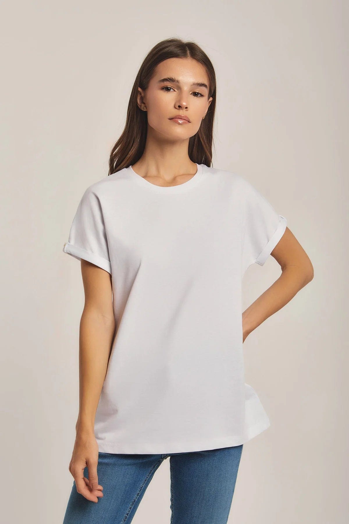 داليدرس تي شيرت نسائي أبيض سادة أبيض