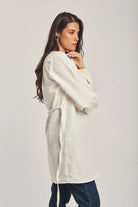 داليدرس تونك نسائي مطرز بأكمام طويلة أوف وايت