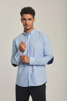 داليدرس قميص رجالي سادة بأزرار أمامية وياقة كم طويل