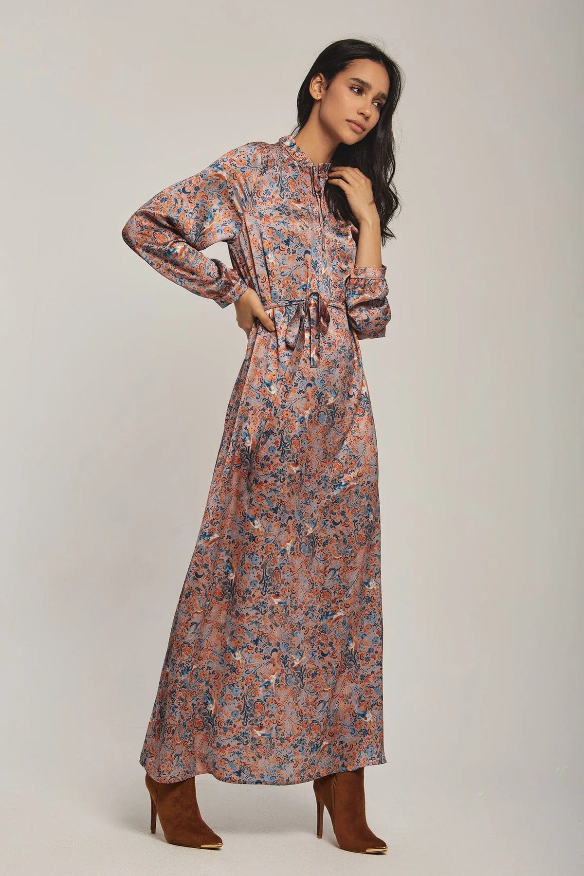 داليدرس فستان نسائي ماكسي ناعم طباعة الأزهار