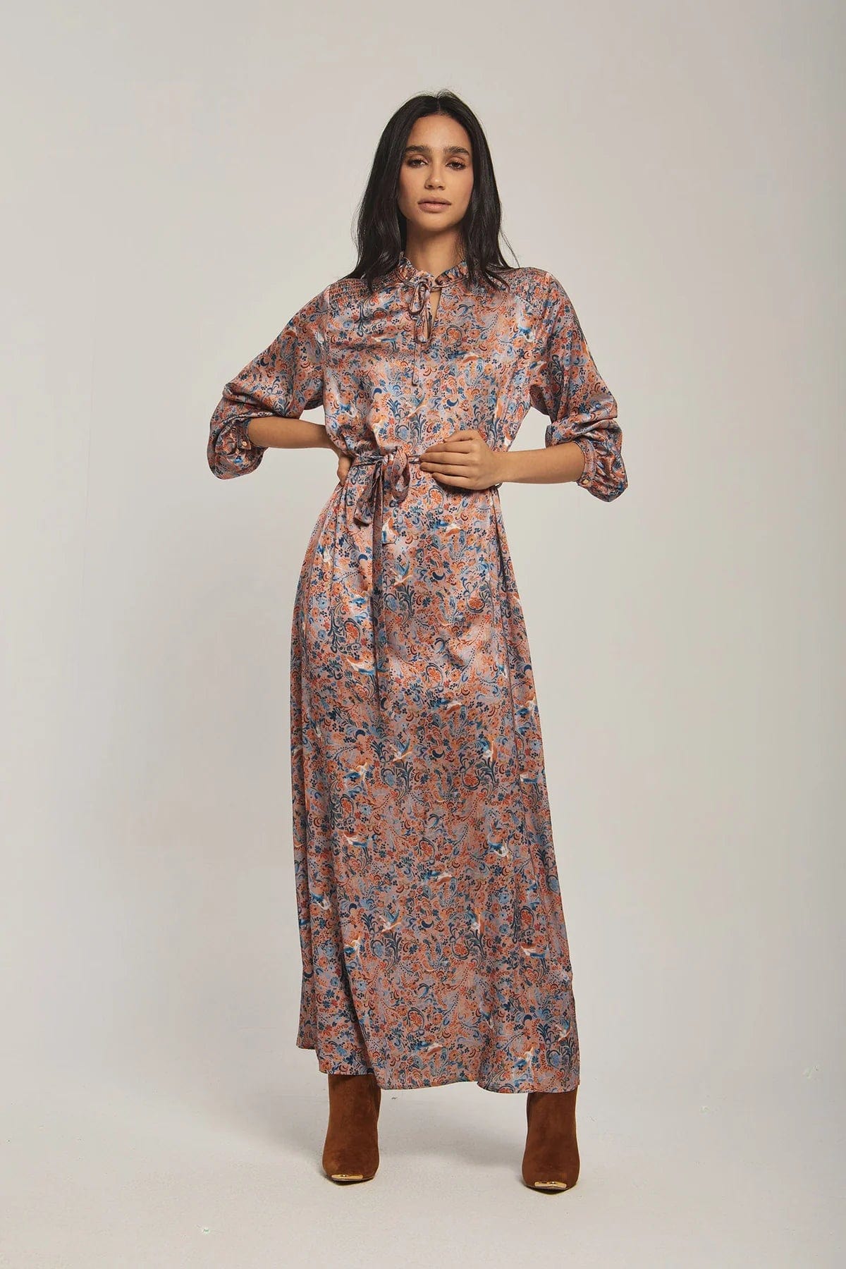 داليدرس فستان نسائي ماكسي ناعم طباعة الأزهار