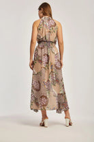 داليدرس فستان نسائي مشجر مزموم من الخصر متعدد الألوان