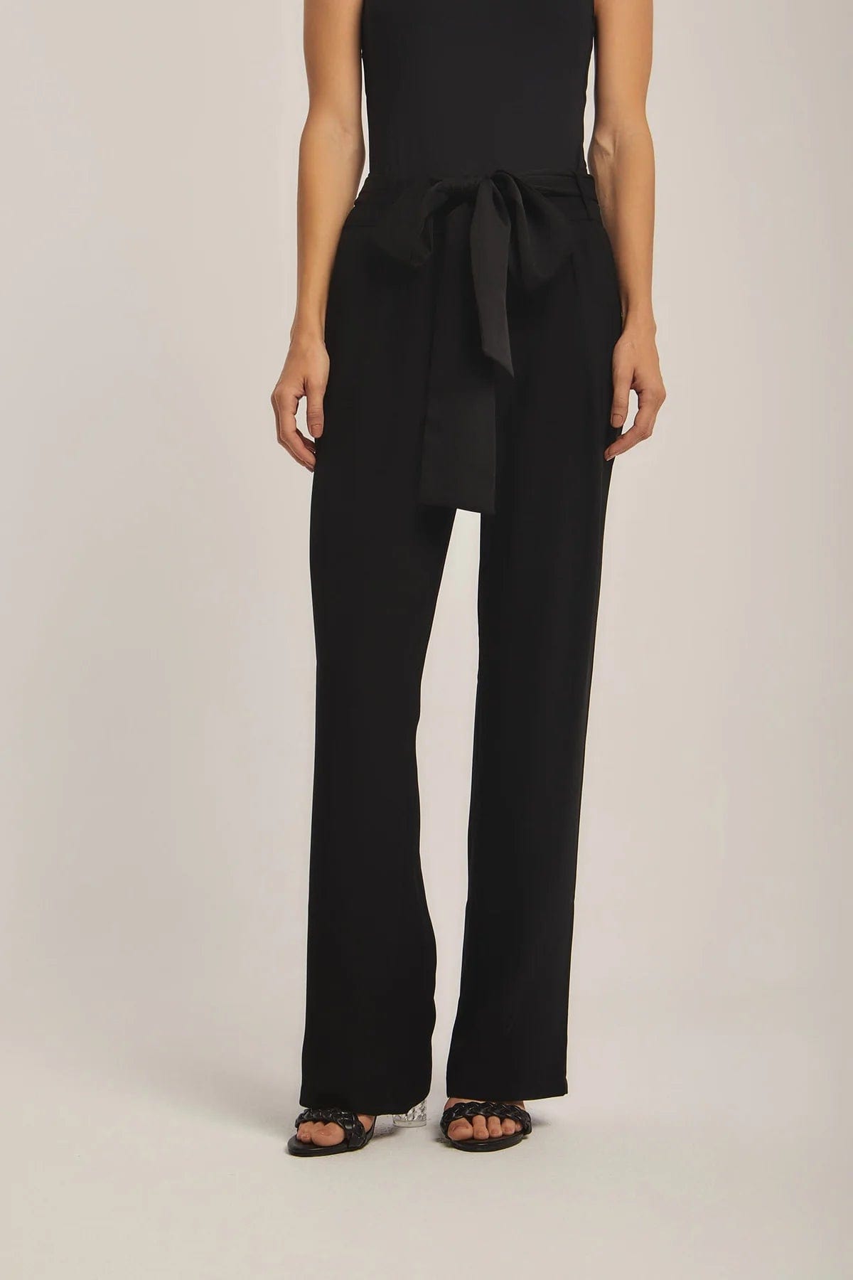 داليدرس بنطلون واسع سادة طويل نسائي أسود