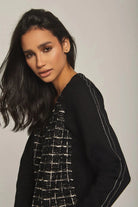 داليدرس سويت شيرت نسائي بنمط مربعات أسود