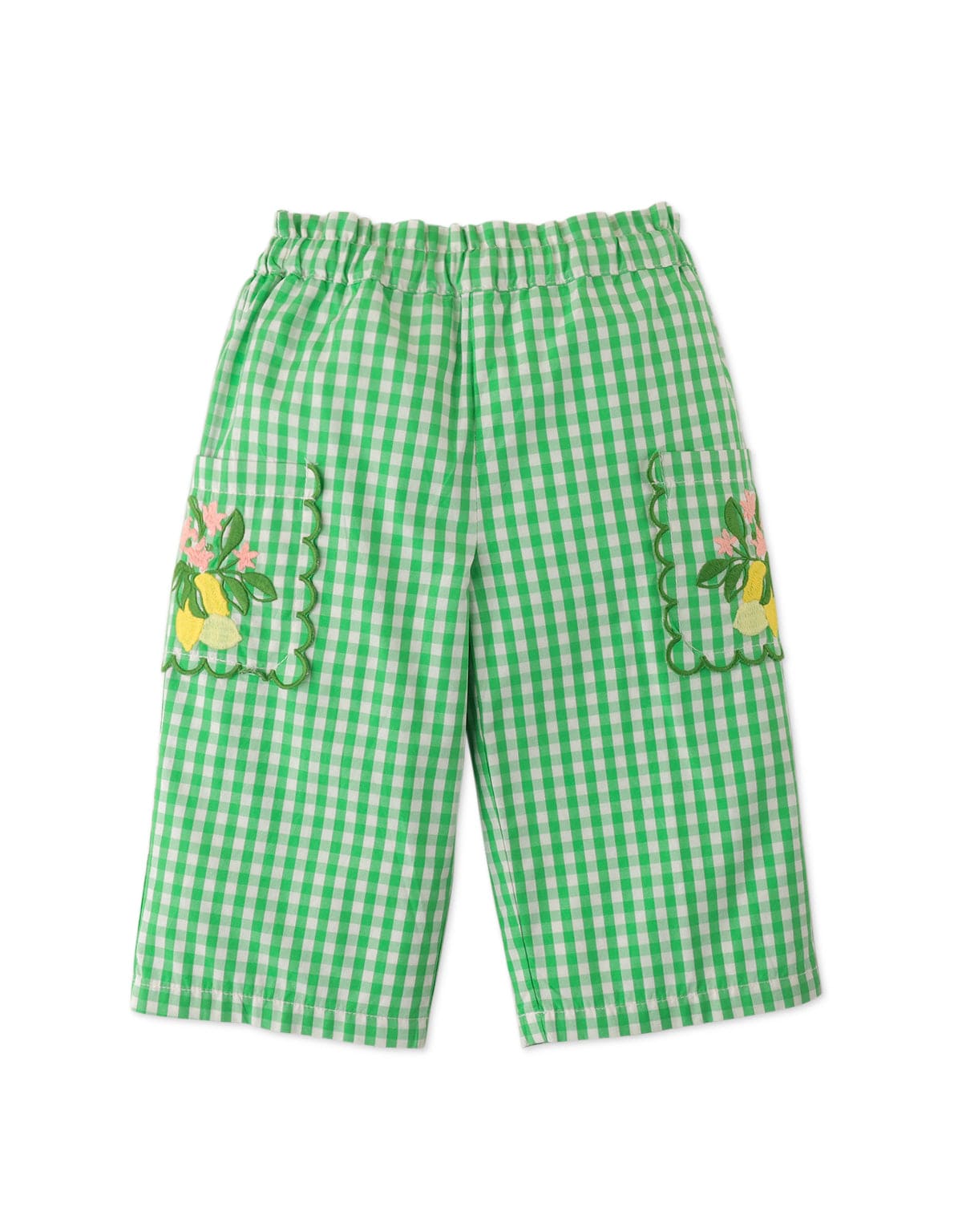 جينجرسنابس بنطلون بيبي بنات مربعات بجيوب جانبية واسع