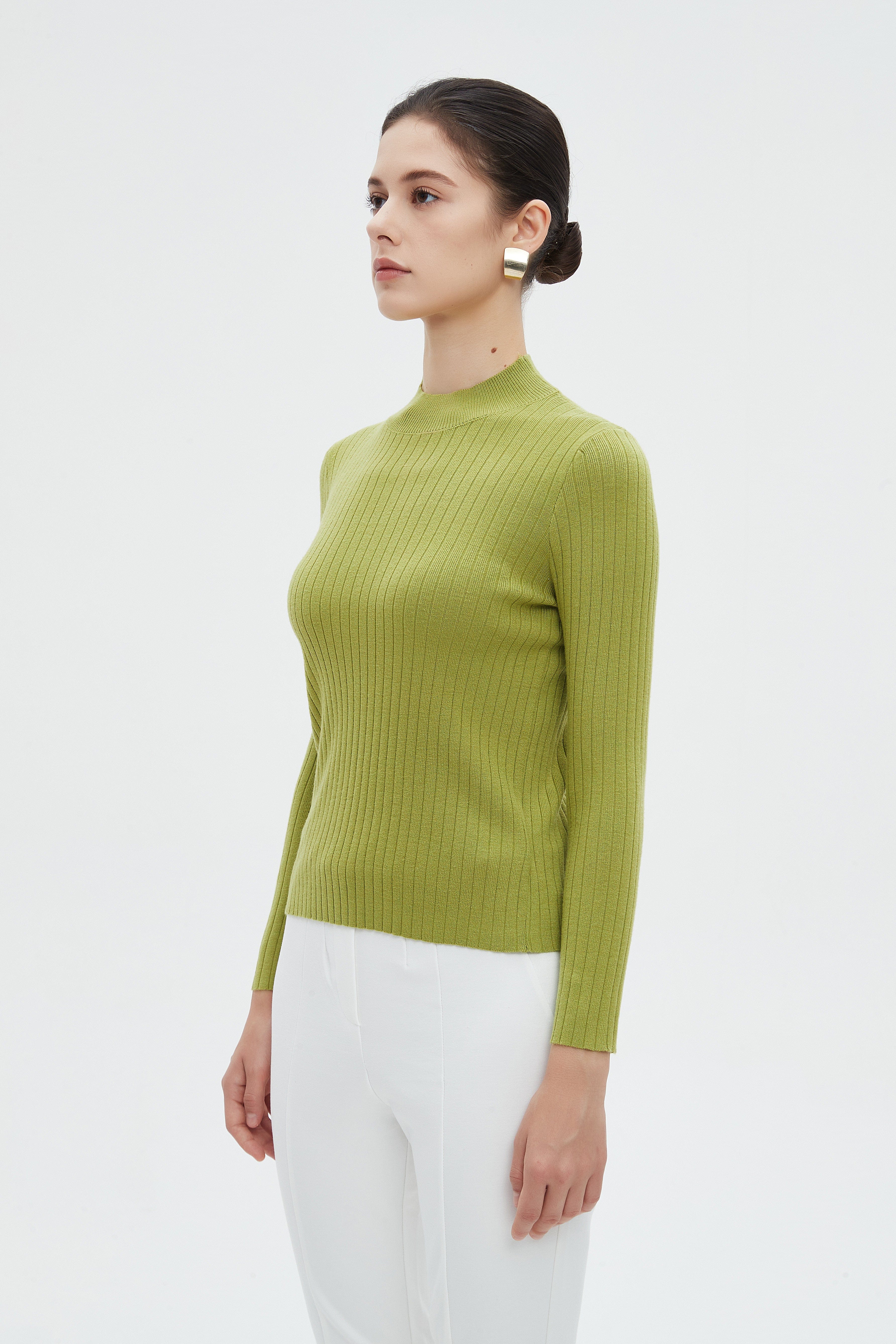 ميكا بلوزة نسائية شتوية بأكمام طويلة سادة