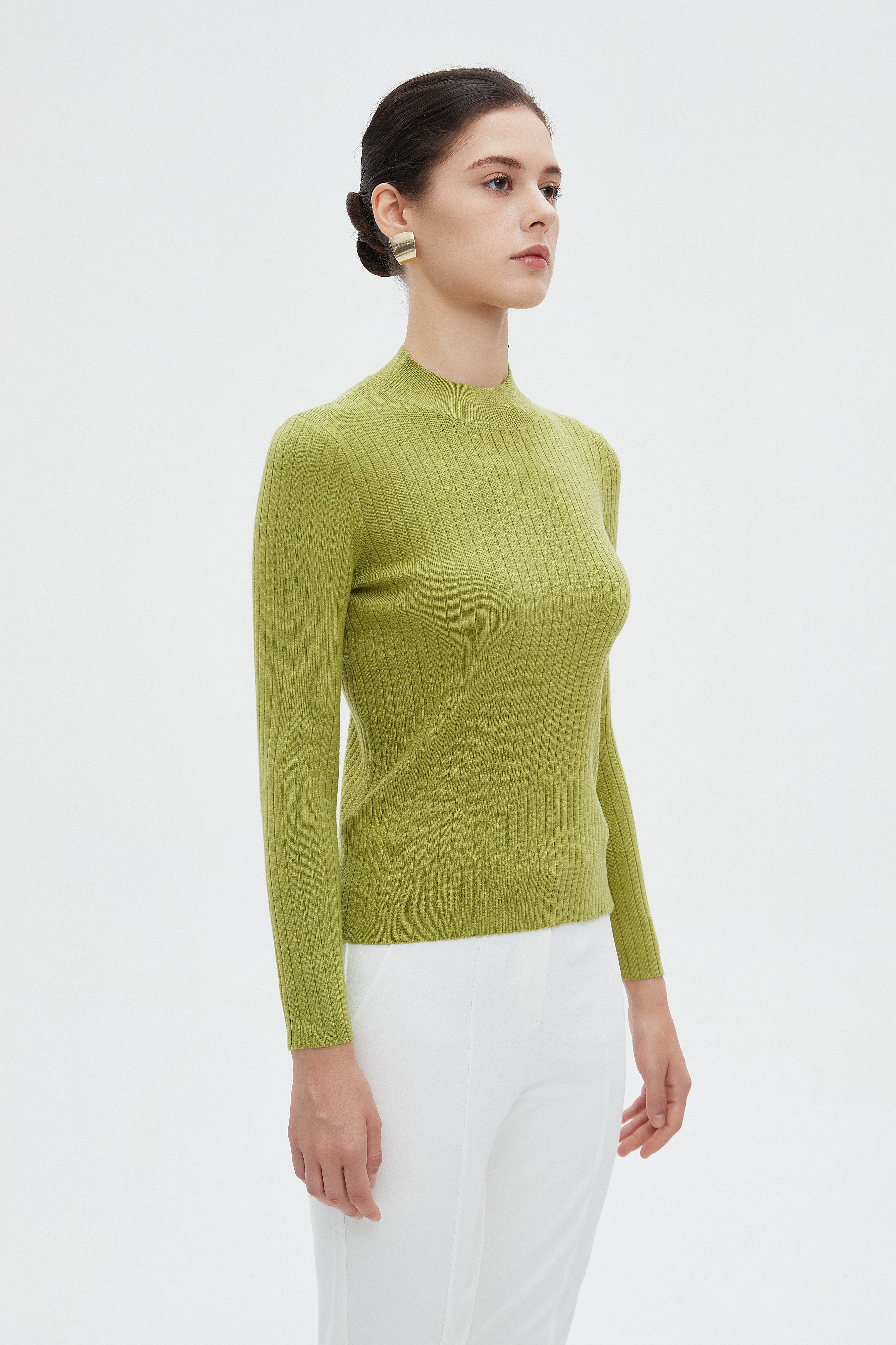 ميكا بلوزة نسائية شتوية بأكمام طويلة سادة