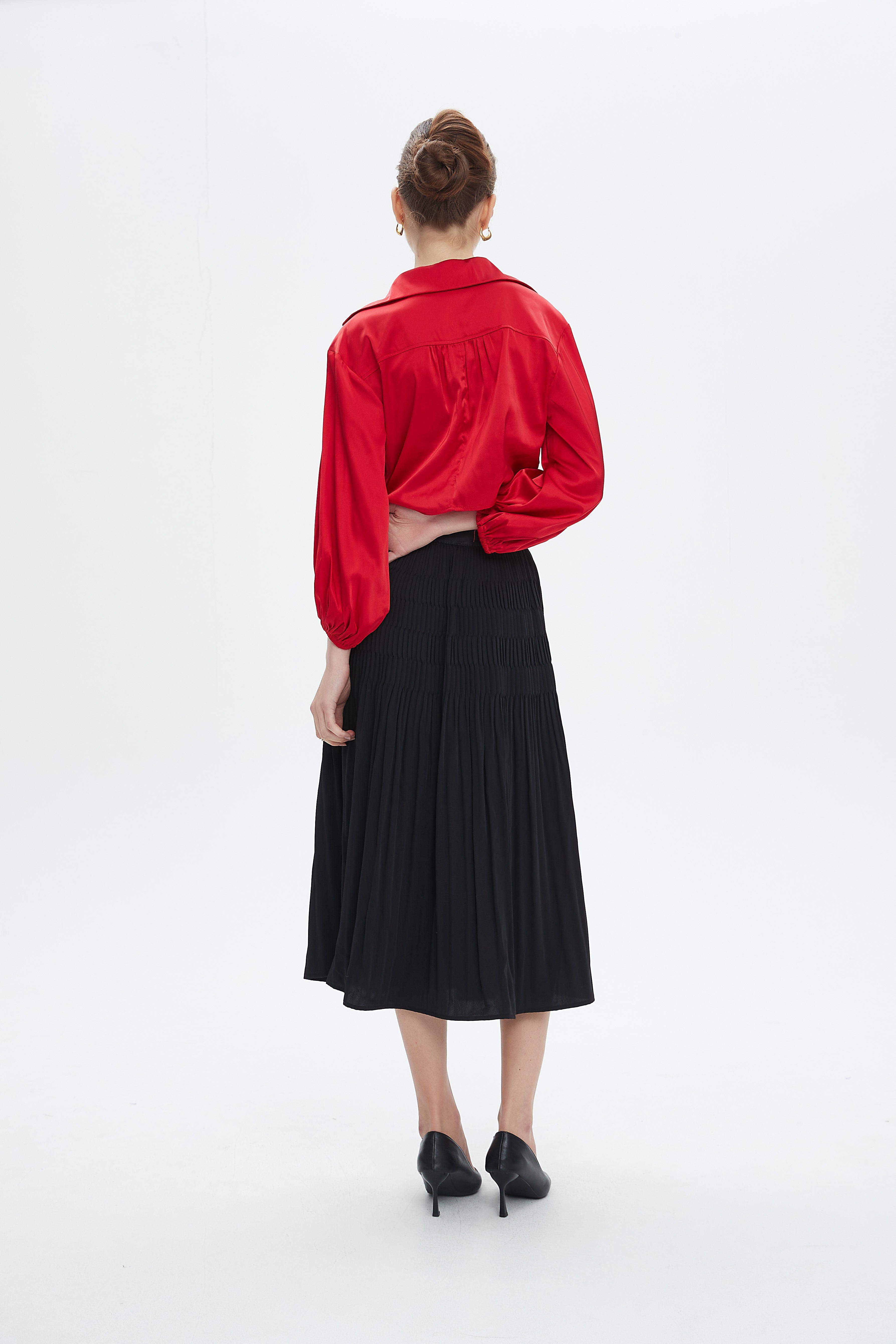 نتشي تنورة ميدي نسائية بخصر مطاطي