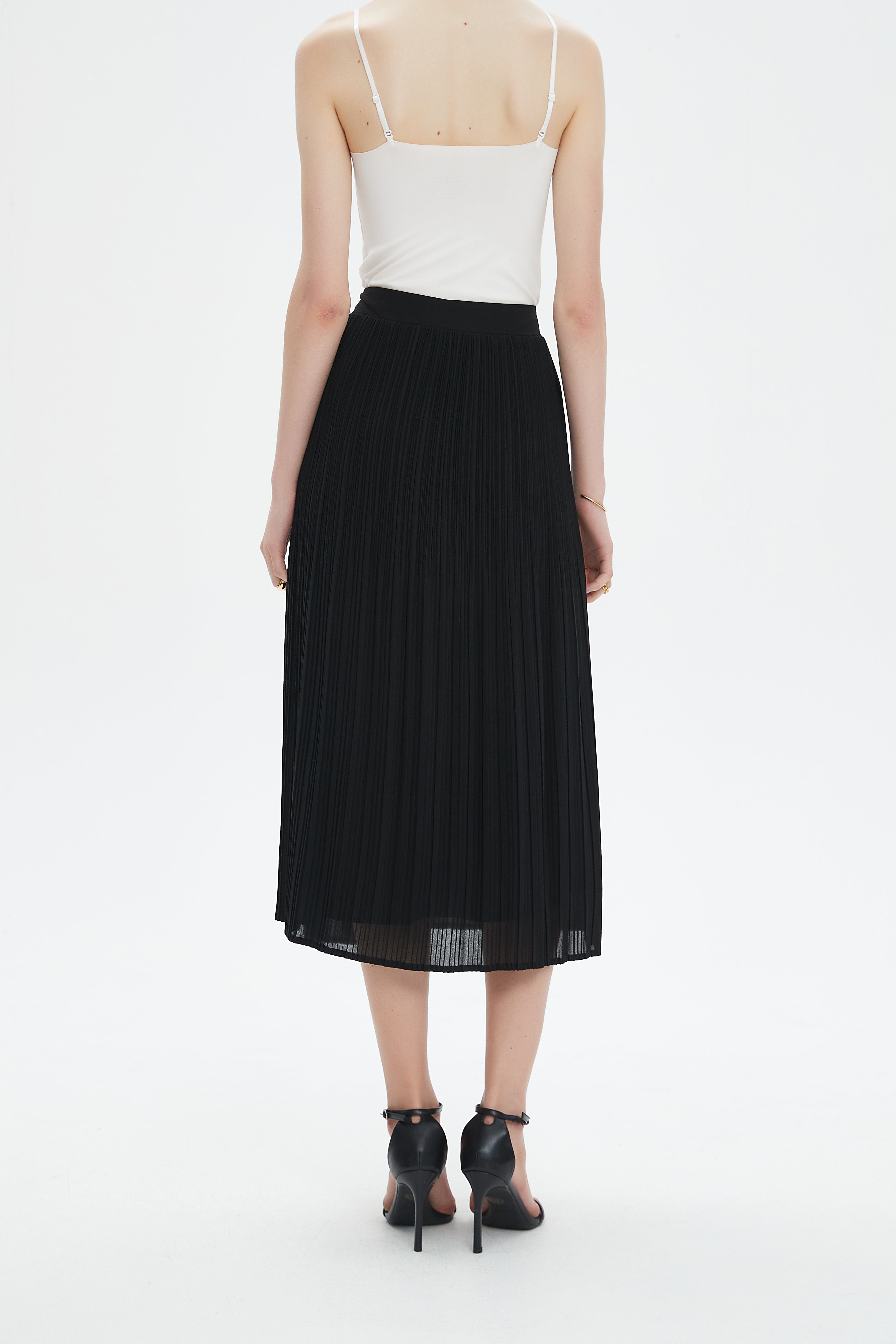 نتشي تنورة ميدي نسائية مطاطة بليسية