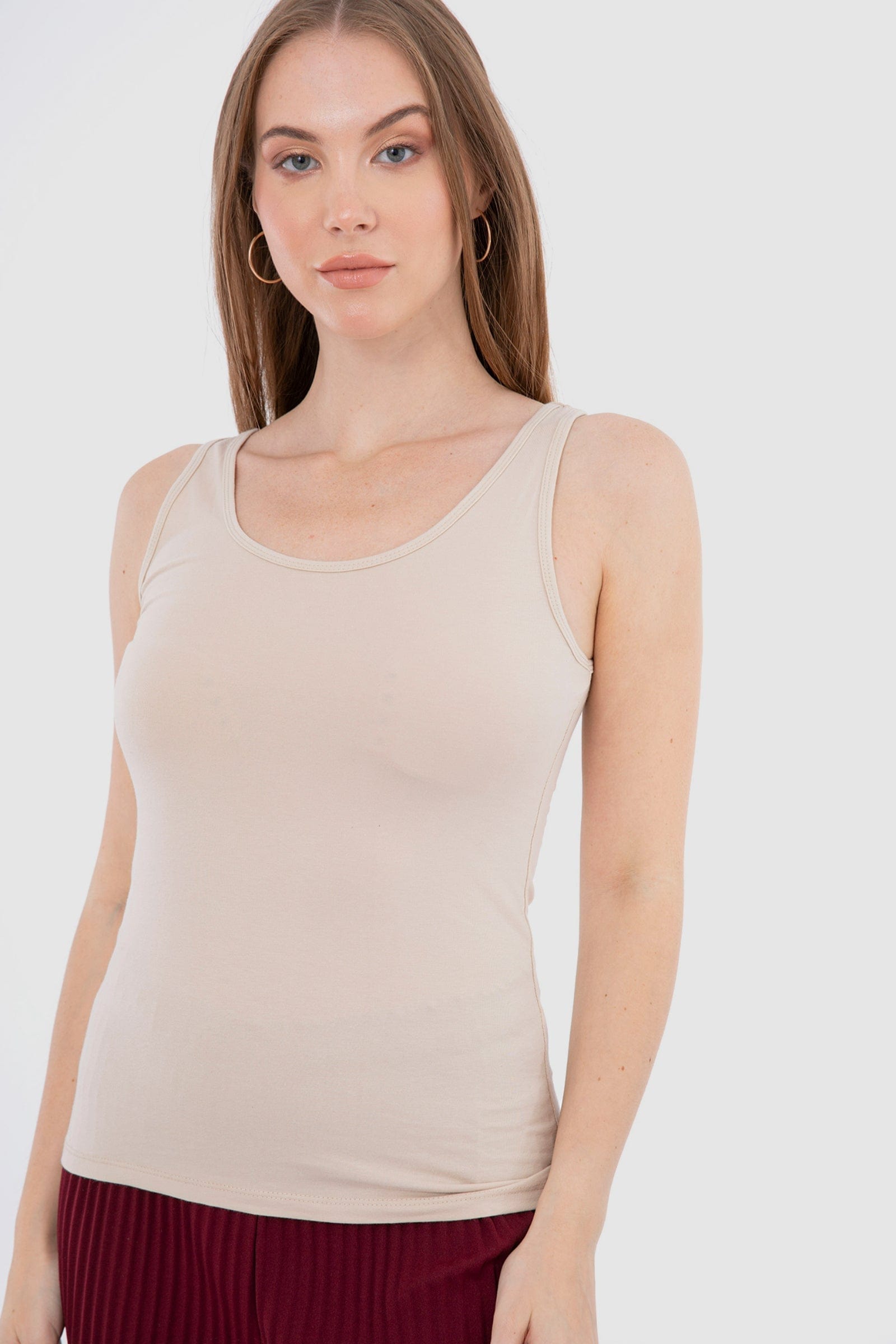 كارينا تانك توب حريمي قطن سادة