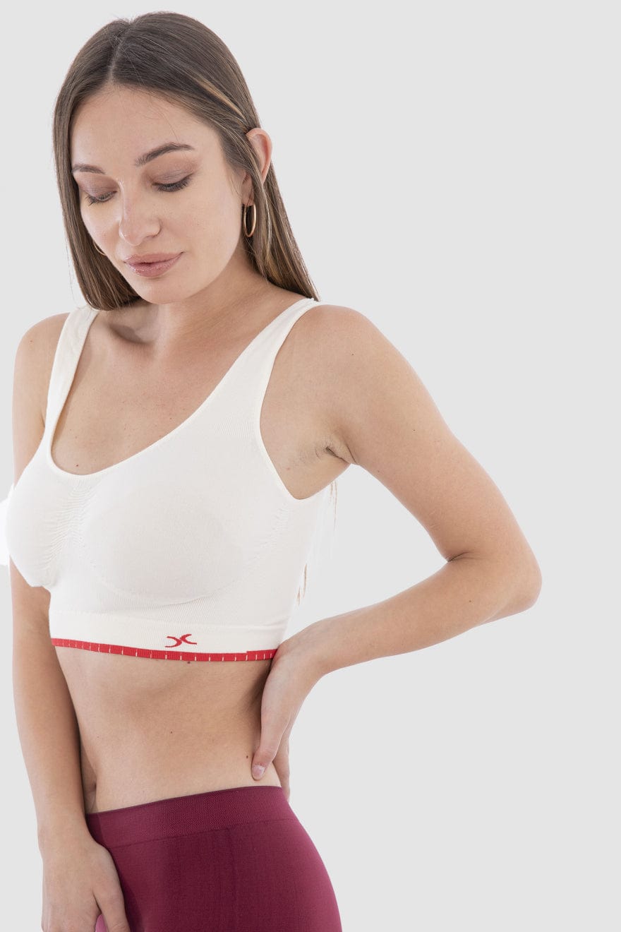 كارينا حماله صدر رياضيه بحواف ملونة قطنية