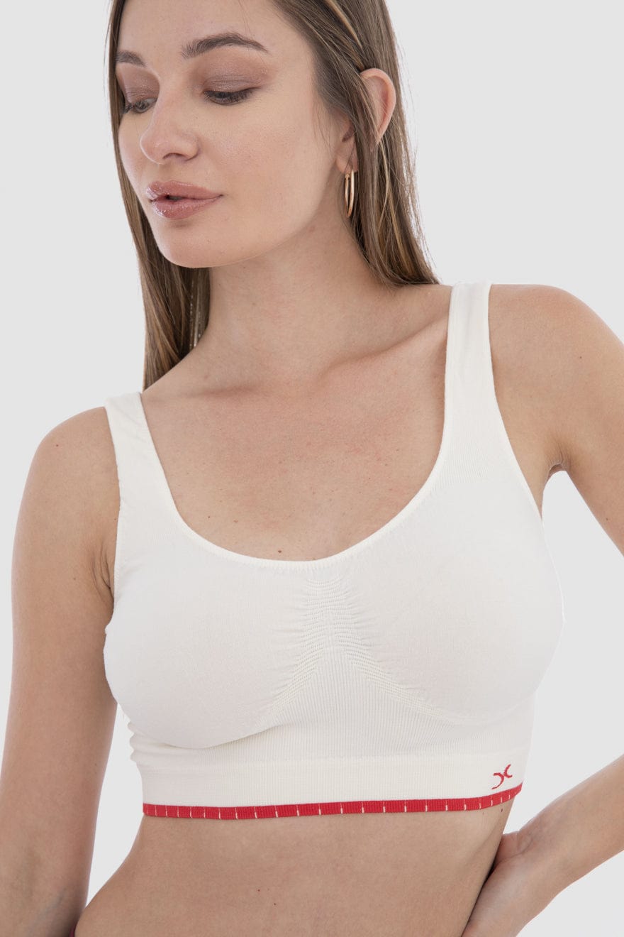 كارينا حماله صدر رياضيه بحواف ملونة قطنية