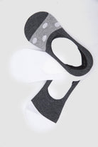 كارينا جوارب قطنية غير مرئية نسائية بأنماط مختلفة - 3 أزواج