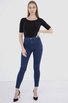 كارينا بلوزة سادة كم قصير مايكروفايبر بياقة دائرية