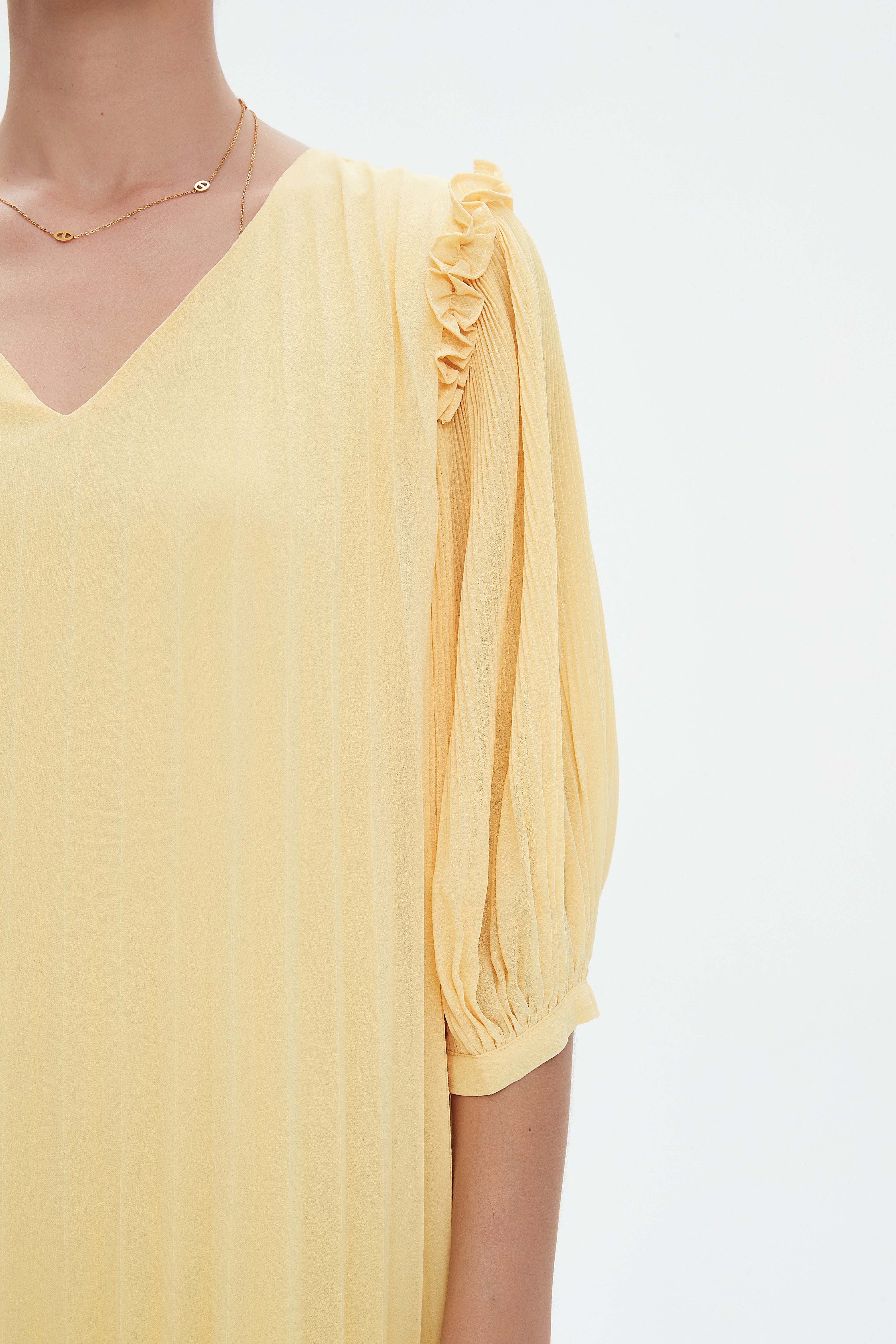 نتشي فستان ميدي 3/4 كم بليسيه نسائي