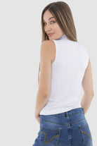 كارينا بلوزة بدون أكمام بياقة عالية