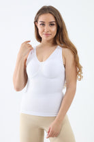 كارينا بلوزة سادة مشد الجسم بلا أكمام