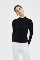 ميكا بلوزة نسائية شتوية بأكمام طويلة سادة