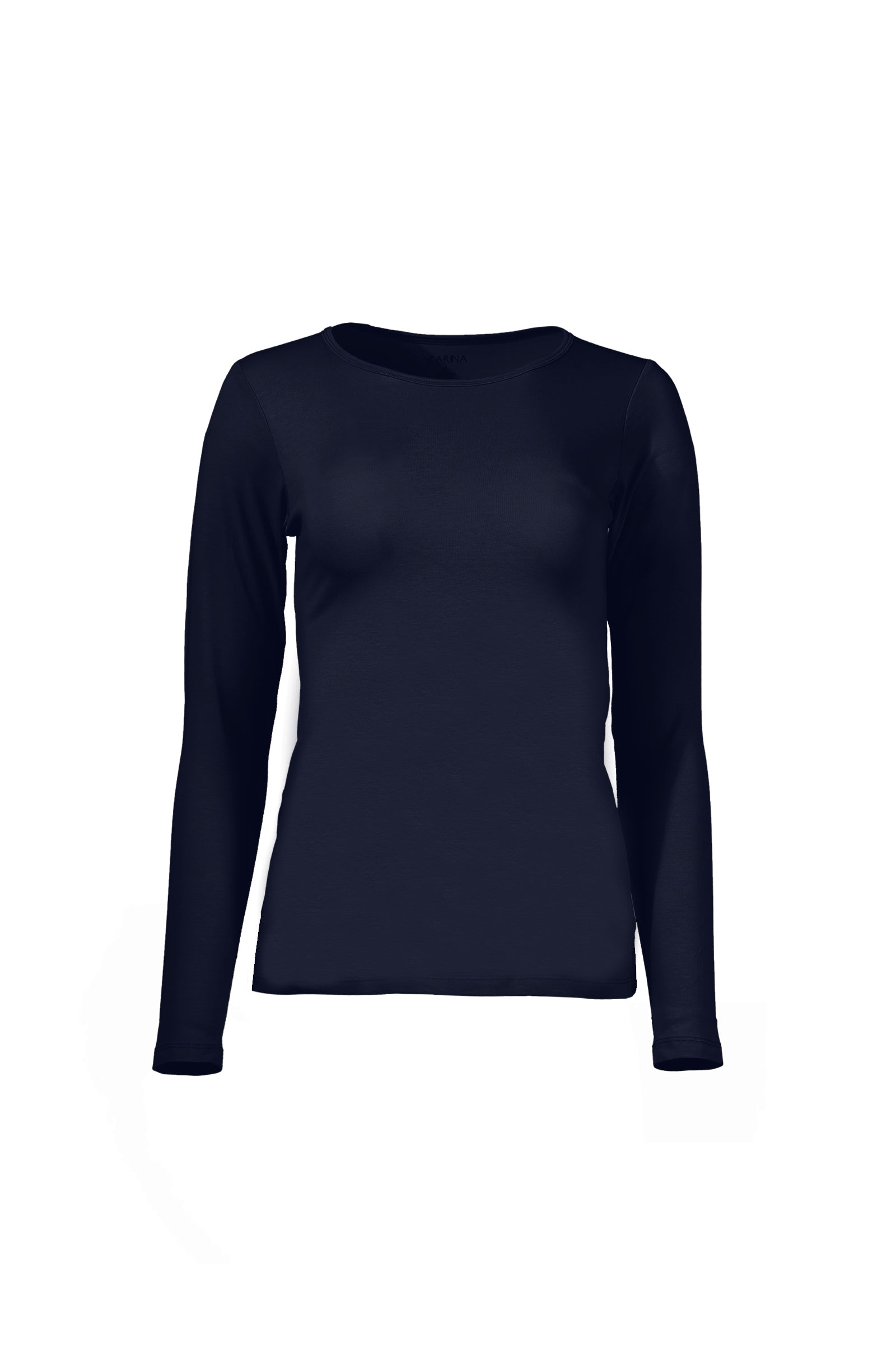 كارينا بلوزه بيضاء قطن سادة بياقة مستديرة