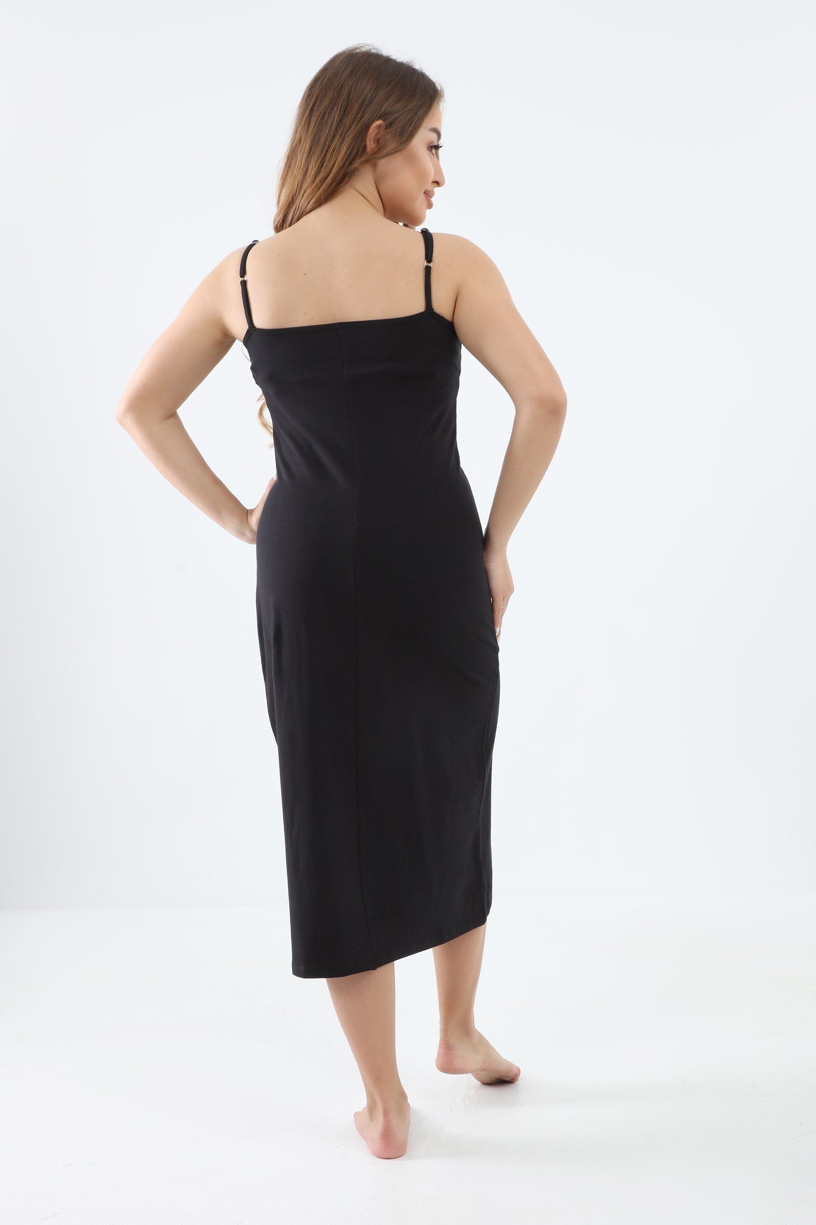 كارينا فستان قطن ساده نسائي بحمالات