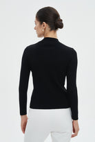 ميكا بلوزة نسائية شتوية بأكمام طويلة سادة