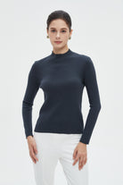 ميكا بلوزة نسائية شتوية بأكمام طويلة سادة