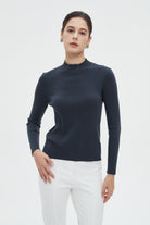 ميكا بلوزة نسائية شتوية بأكمام طويلة سادة