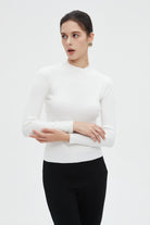 ميكا بلوزة نسائية شتوية بأكمام طويلة سادة