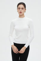 ميكا بلوزة نسائية شتوية بأكمام طويلة سادة