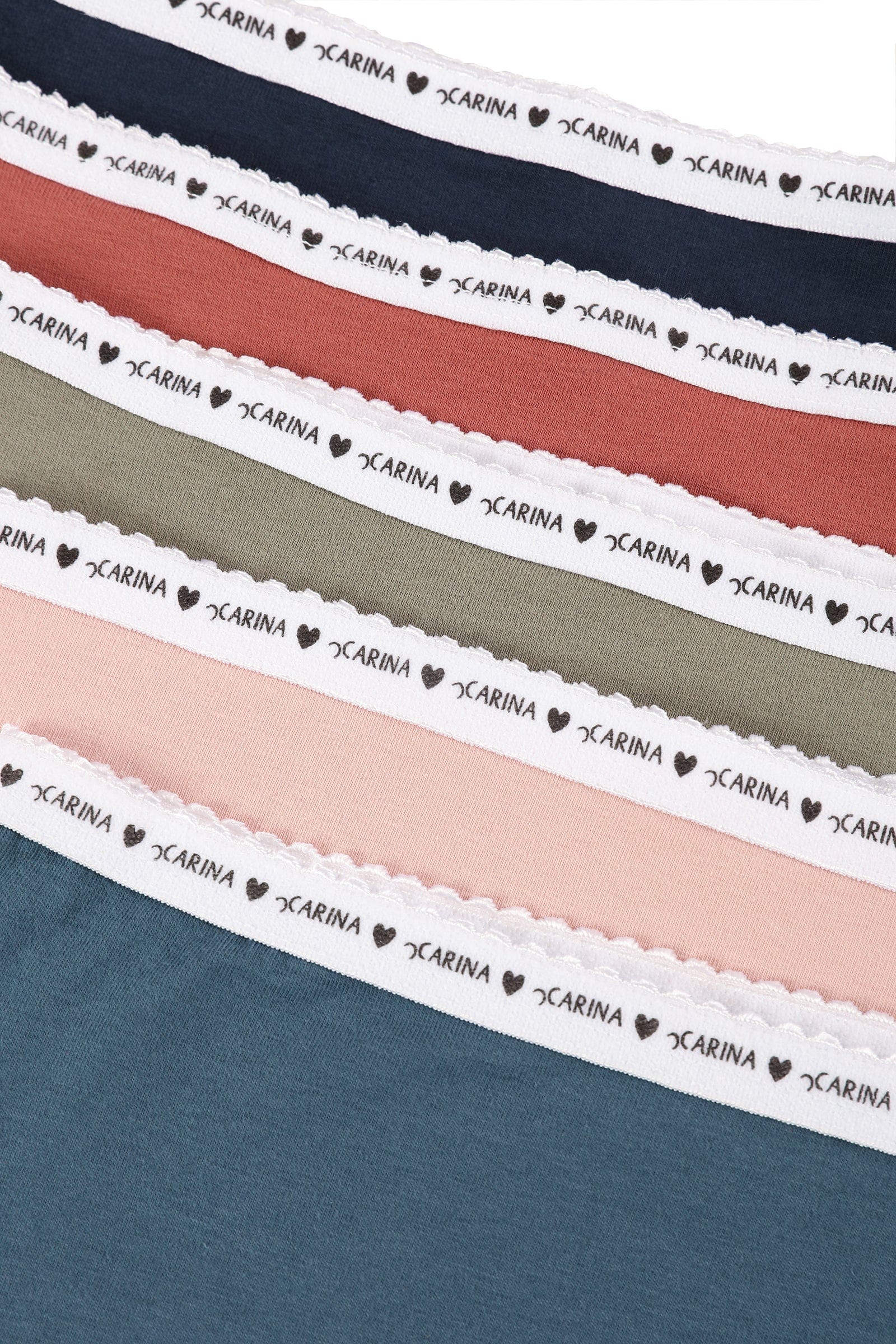 كارينا سراويل قطنية متعددة الاشكال بخصر مرتفع مطاط - 5 قطع