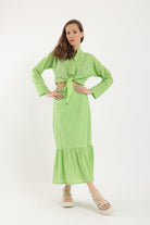 كارينا قميص برباط أمامي كم طويل نسائي