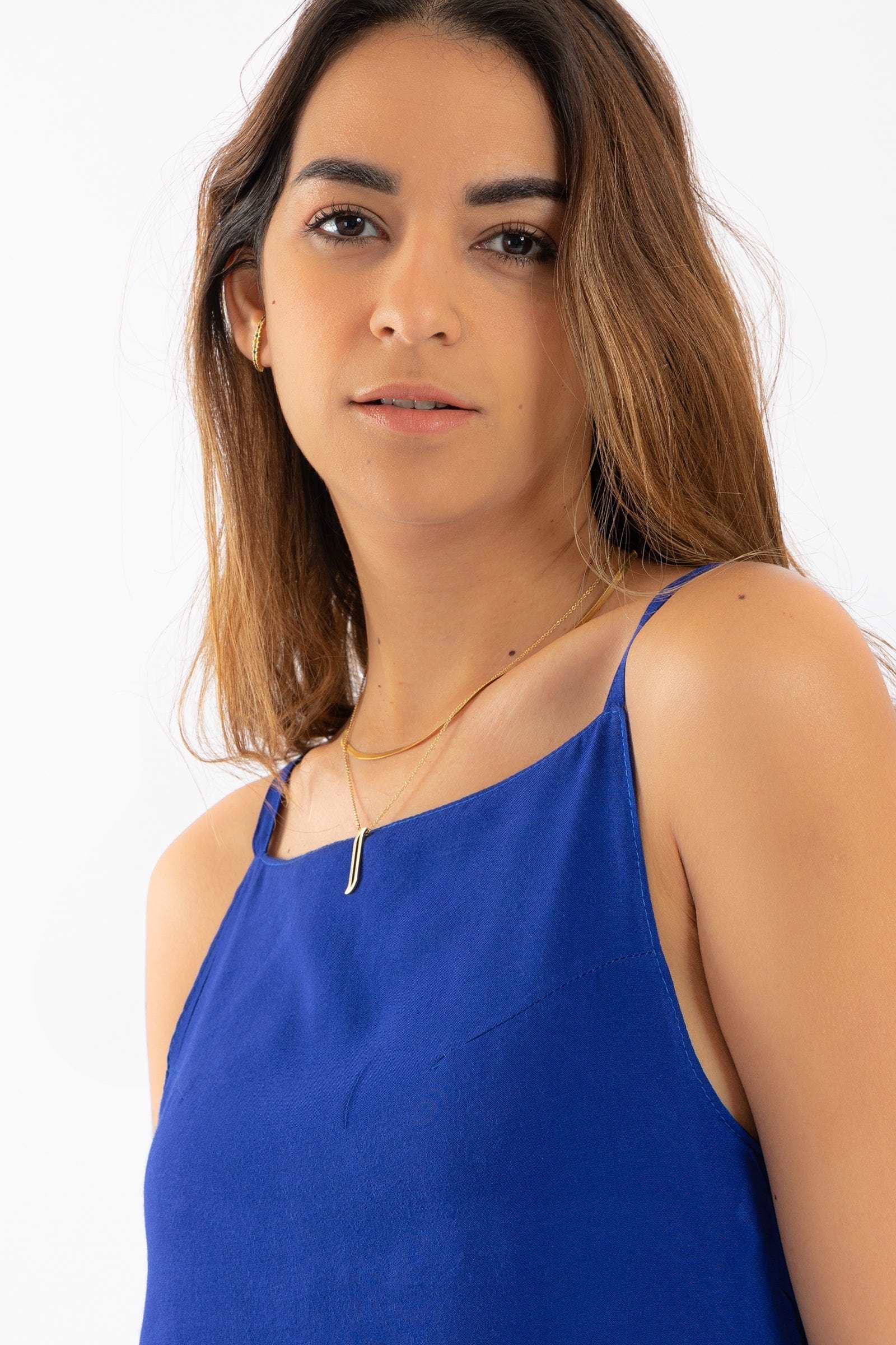 كارينا فستان سادة حمالات واسع نسائي