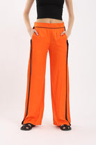 كارينا بنطال وايد ليج باللون البرتقالي طوي سادة برتقالي