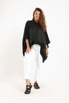 كارينا قميص أوفرسايز بأزرار أمامية كم طويل نسائي