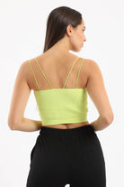 كارينا كروب توب مضلع سادة حمالات رفيعة