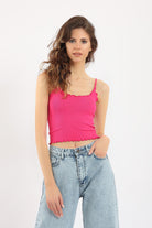 كارينا تانك توب مضلع برقبة دائرية حمالات