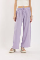 كارينا بنطلون وايد ليج سادة بخصر مطاطي