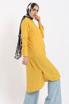 كارينا فستان قميص ميدي بأزرار أمامية بأكمام طويلة