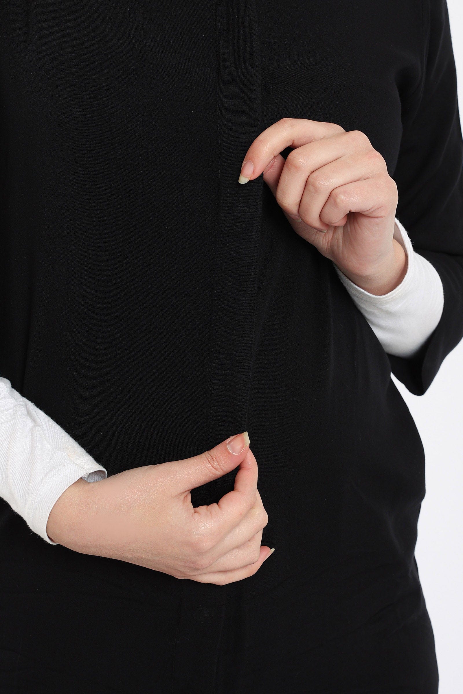 كارينا فستان قميص بفتحة مخفية بأكمام 3/4