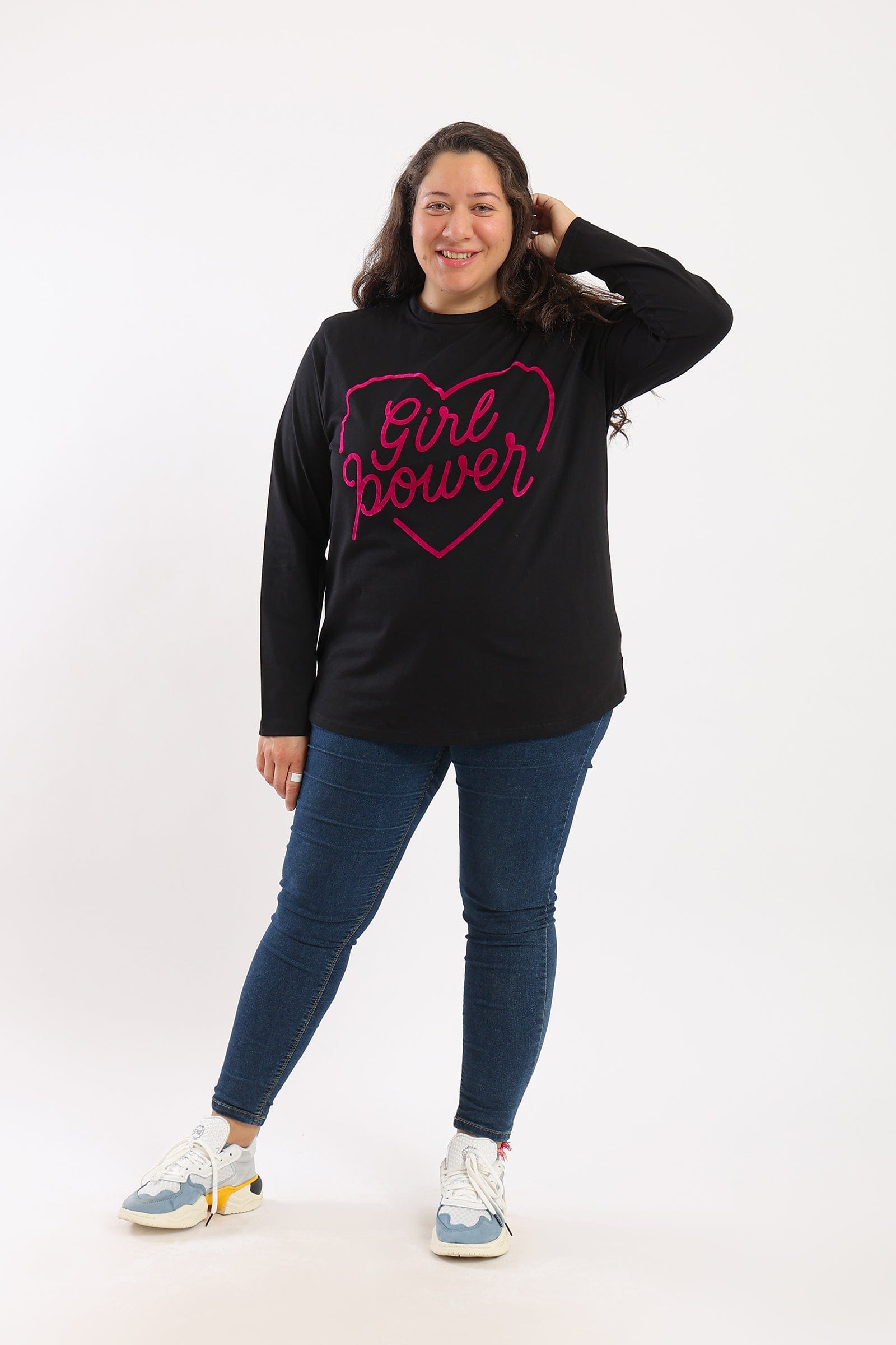 كارينا تيشرت قطن حريمى بأكمام طويلة مطبوع