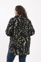 كارينا قميص مطبوع منقوش كم طويل نسائي ملون