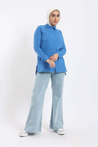 كارينا قميص واسع سادة بأزرار أمامية نسائي