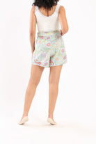كارينا شورت بيجامة منقوش برباط على الخصر ملون