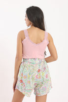 كارينا كروب توب مزين بالدانتيل حمالات