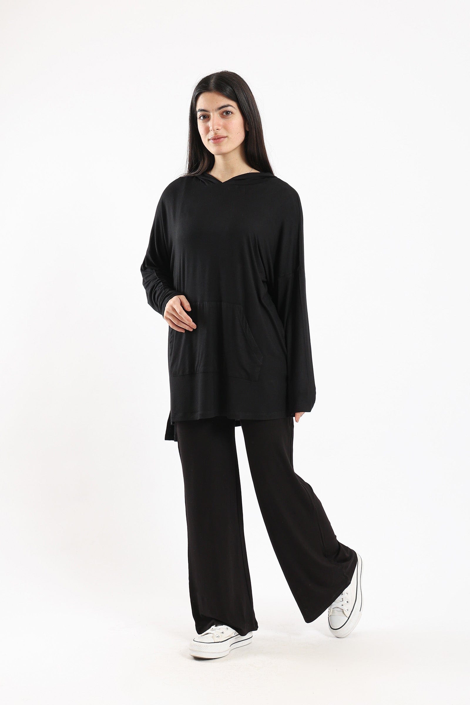 كارينا بلوزة كاجوال مريحة سادة بهودي