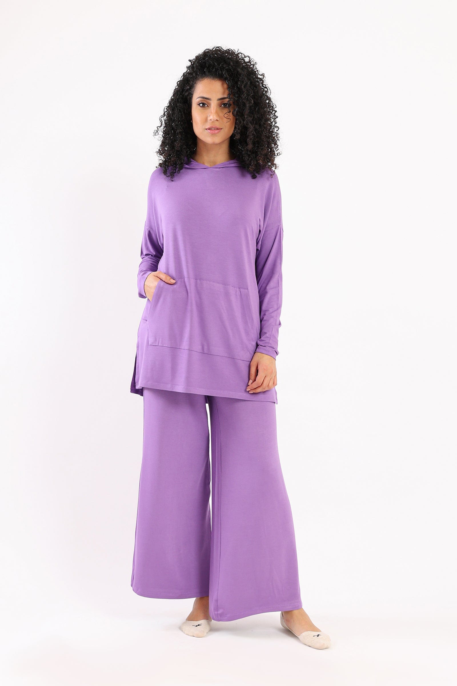 كارينا بلوزة كاجوال مريحة سادة بهودي