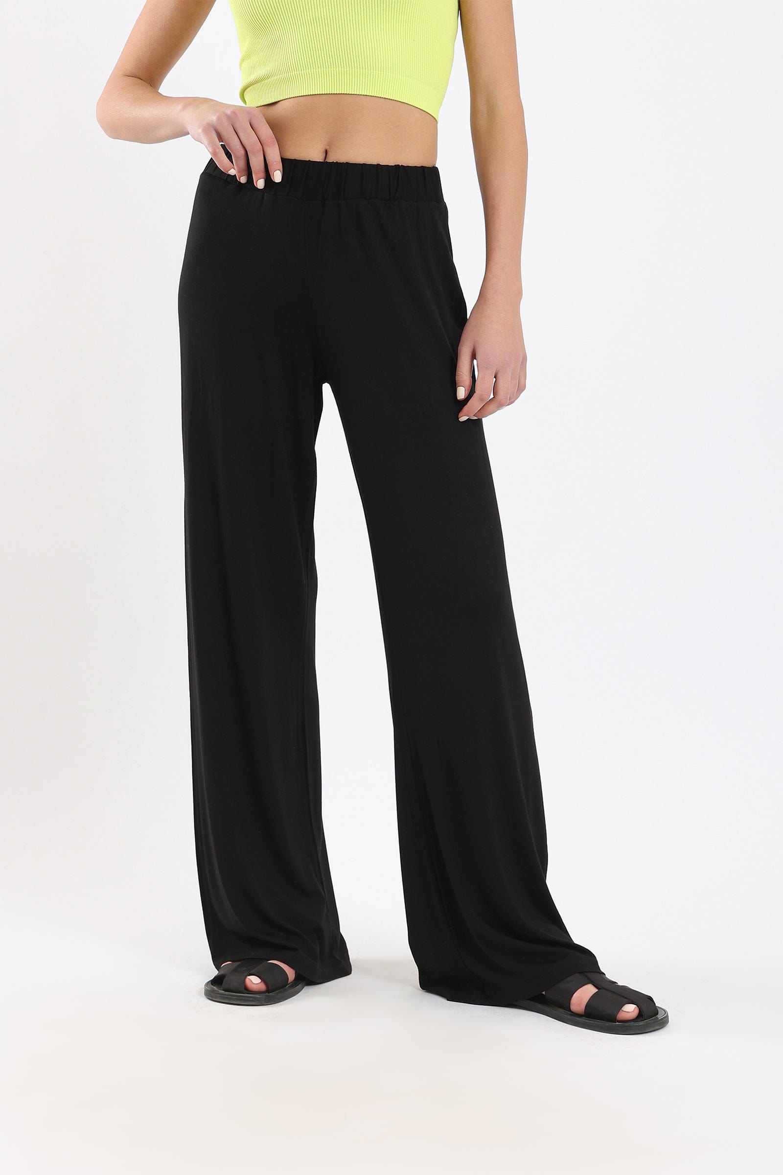 كارينا بنطلون بقصة مستقيمة واسعة خصر مرتفع نسائي