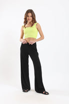 كارينا بنطلون بقصة مستقيمة واسعة خصر مرتفع نسائي