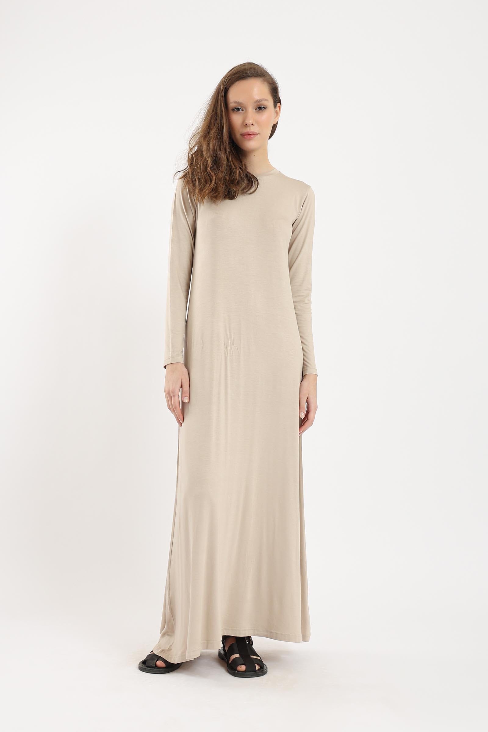 كارينا فستان ماكسي كم طويل سادة نسائي