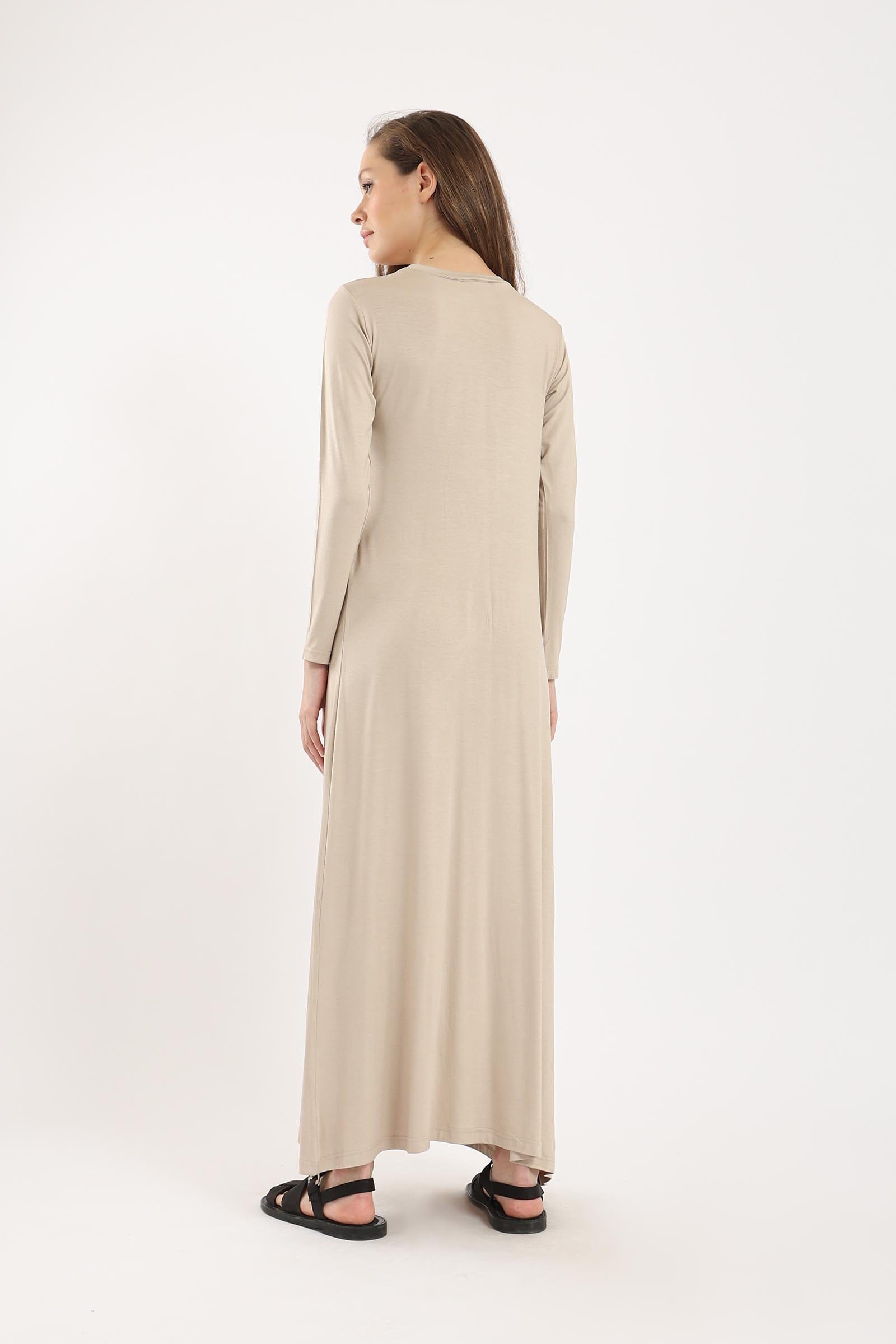 كارينا فستان ماكسي كم طويل سادة نسائي